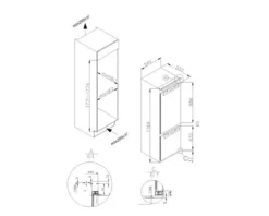 Kühl- und Gefrierkombination Amica EKGCX 387 960 BxHxT 56 x 178 x 56 cm Kühlteil 177 l Gefrierteil 67 l