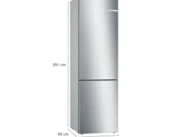 Kühl- und Gefrierkombination Bosch KGE39AICA BxHxT 60 x 201 x 65 cm Kühlteil 249 l Gefrierteil 94 l silber