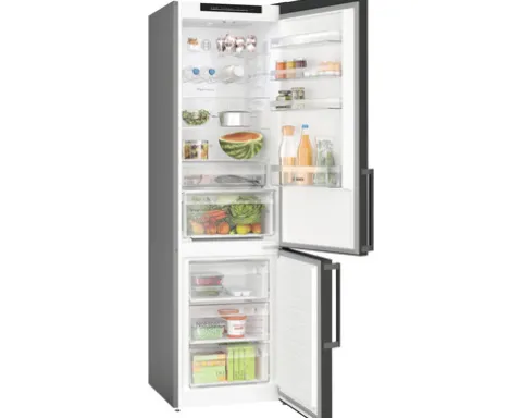 Kühl- und Gefrierkombination Bosch KGN39VXBT BxHxT 60 x 203 x 66,5 cm Kühlteil 260 l Gefrierteil 103 l edelstahl schwarz gebürstet