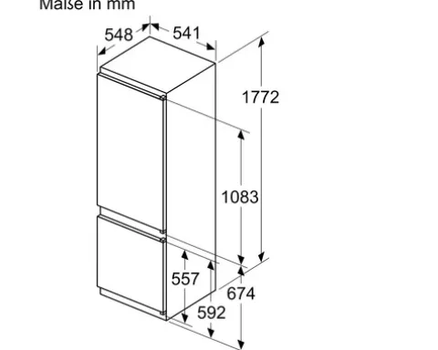 Kühl- und Gefrierkombination Bosch KIV87NSE0 BxHxT 54,1 x 177,2 x 54,8 cm Kühlteil 200 l Gefrierteil 70 l