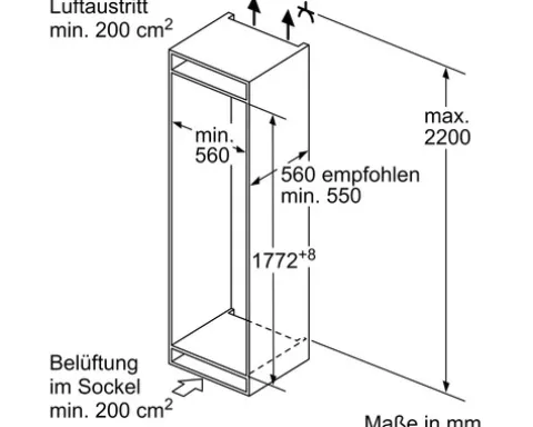 Kühl- und Gefrierkombination Bosch KIV87NSE0 BxHxT 54,1 x 177,2 x 54,8 cm Kühlteil 200 l Gefrierteil 70 l