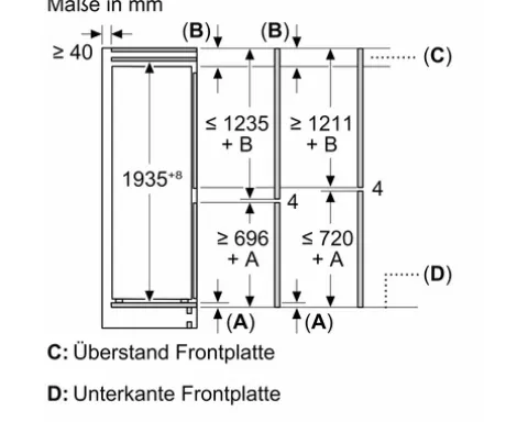 Kühl- und Gefrierkombination Bosch KBN96VFE0 BxHxT 70,8 x 193,5 x 54,8 cm Kühlteil 285 l Gefrierteil 98 l