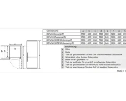 Kühl- und Gefrierkombination Bosch KGV36VLEA BxHxT 60 x 186 x 65 cm Kühlteil 214 l Gefrierteil 94 l