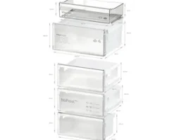 Kühl- und Gefrierkombination Bosch BxHxT 60 x 203 x 66,5 cm Kühlteil 260 l Gefrierteil 103 l silber KGN392ICF