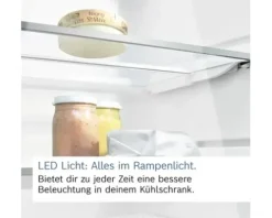 Kühl- und Gefrierkombination Bosch BxHxT 60 x 203 x 66,5 cm Kühlteil 260 l Gefrierteil 103 l silber KGN392ICF