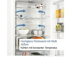 Kühl- und Gefrierkombination Bosch BxHxT 60 x 203 x 66,5 cm Kühlteil 260 l Gefrierteil 103 l silber KGN392ICF