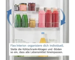 Kühl- und Gefrierkombination Bosch BxHxT 60 x 203 x 66,5 cm Kühlteil 260 l Gefrierteil 103 l silber KGN39AIAU