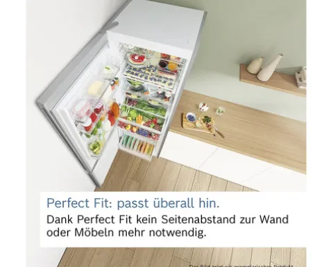 Kühl- und Gefrierkombination Bosch BxHxT 70 x 203 x 66,7 cm Kühlteil 311 l Gefrierteil 129 l silber KGN492IAF