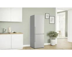Kühl- und Gefrierkombination Bosch BxHxT 60 x 186 x 65 cm Kühlteil 218 l Gefrierteil 103 l silber KGN36VIBT