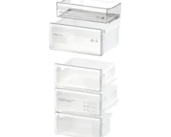 Kühl- und Gefrierkombination Bosch BxHxT 60 x 186 x 65 cm Kühlteil 218 l Gefrierteil 103 l silber KGN36VIBT