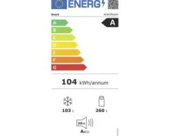 Kühl- und Gefrierkombination Bosch BxHxT 60 x 203 x 66,5 cm Kühlteil 260 l Gefrierteil 103 l edelstahl schwarz KGN39VXAT