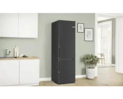 Kühl- und Gefrierkombination Bosch BxHxT 60 x 203 x 66,5 cm Kühlteil 260 l Gefrierteil 103 l edelstahl schwarz KGN39VXAT