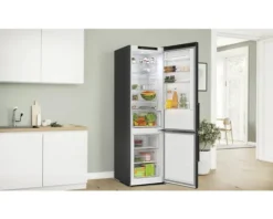 Kühl- und Gefrierkombination Bosch BxHxT 60 x 203 x 66,5 cm Kühlteil 260 l Gefrierteil 103 l edelstahl schwarz KGN39VXAT