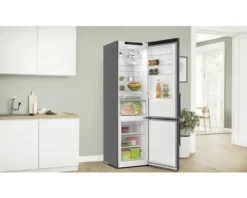 Kühl- und Gefrierkombination Bosch BxHxT 60 x 203 x 66,5 cm Kühlteil 260 l Gefrierteil 103 l edelstahl schwarz KGN39VXAU