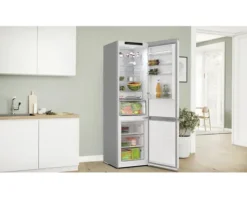 Kühl- und Gefrierkombination Bosch BxHxT 60 x 203 x 66,5 cm Kühlteil 260 l Gefrierteil 103 l silber KGN392I1F
