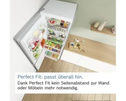 Kühl- und Gefrierkombination Bosch BxHxT 60 x 203 x 66,5 cm Kühlteil 260 l Gefrierteil 103 l silber KGN392LAG