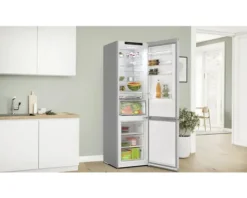 Kühl- und Gefrierkombination Bosch BxHxT 60 x 203 x 66,5 cm Kühlteil 260 l Gefrierteil 103 l silber KGN392LAG