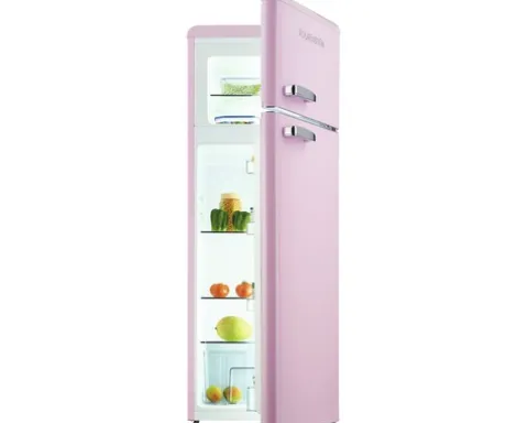 Kühl- und Gefrierkombination Wolkenstein GK212.4RT SP rosa BxHxT 54.5 x 145.6 x 62.6 cm Kühlteil 172 l Gefrierteil 39 l