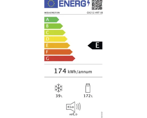 Kühl- und Gefrierkombination Wolkenstein GK212.4RT LB blau BxHxT 54.5 x 145.6 x 62.6 cm Kühlteil 172 l Gefrierteil 39 l