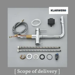 KLARWERK® Felix | ausziehbare 3-Wege Armatur Edelstahl Chrom Glanz | Filter Trinkwasser Wasserhahn Küche | Osmose Mischbatterie L-Auslauf 3 Anschlüsse