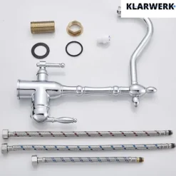 KLARWERK® Felix | 3-Wege Armatur Edelstahl Silber gebürstet | Filter Trinkwasser Wasserhahn Küche | 360° Osmose Mischbatterie U-Auslauf 3 Anschlüsse