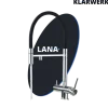 KLARWERK® Lana | Flex 3-Wege Armatur Edelstahl Chrom Schwarz|Filter Trinkwasser Wasserhahn Küche | Osmose Sprudel Mischbatterie U-Auslauf 3 Anschlüsse