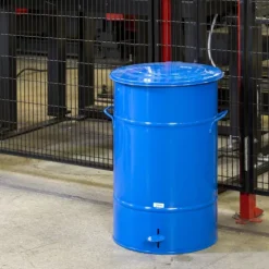 Kongamek Abfallbehälter in schwarz aus Blech mit Fußpedal 30l Volumen