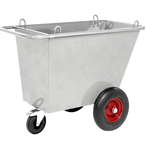 Kongamek Abfallwagen verzinkt mit 3 Rädern Ø400mm Luftereifung 1310x720x1000mm 400l Volumen