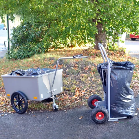 Kongamek Müllsackständer in grau 600x600x900mm mit 150kg Tragkraft für 125l-Säcke