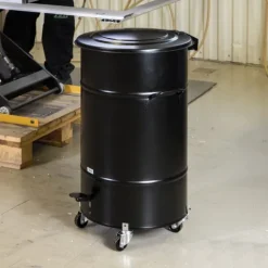 Kongamek Abfallbehälter, verzinkt aus Blech mit Fußpedal 30l Volumen