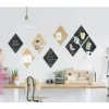 Kreidetafel & Korkpinntafel Form Diamant 7 Stk. inkl. Pinnadeln & Kreidestift
