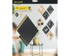 Kreidetafel & Korkpinntafel Form Diamant 7 Stk. inkl. Pinnadeln & Kreidestift
