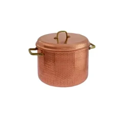 Kupfertopf Gehämmert Mit Griffen, 24 cm - Traditionelles Kochgeschirr für Tintenfisch, Marmelade & mehr
