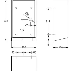 KWC AR Händetrockner, EXOS, Edelstahl, IR, 200x325x120 mm, Front ESG schwarz, 230 V