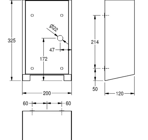 KWC AR Händetrockner, EXOS, Edelstahl, IR, 200x325x120 mm, Front ESG schwarz, 230 V