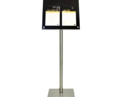 LED Informations-Display mit Tischfuß Acrylic schwarz 2x DIN A4