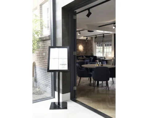 LED Informations-Display Schaukasten Black Star schwarz 4x DIN A4