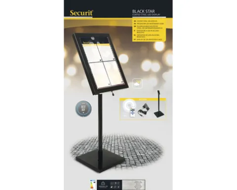 LED Informations-Display Schaukasten Black Star schwarz 4x DIN A4