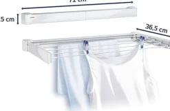 Leifheit Wandtrockner Telegant 30 Protect, 3m Wäscheleine für kleine Haushalte, platzsparender Trockner, Wäschereck mit Wandmontage, drinnen und draußen, Wäschetrockner für die Wäsche zwischendurch
