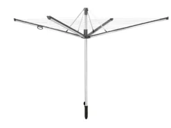 Leifheit Wäschespinne Linomatic 500 Plus, Wäscheschirm mit Leineneinzug für saubere Wäsche, höhenverstellbar, Wäscheständer inkl. Bodenhülse, 50m Wäscheleine, leichtes Öffnen und Schließen
