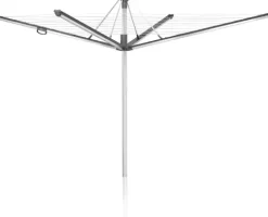 Leifheit Wäschespinne Linomatic 600 Plus, Wäscheschirm mit Leineneinzug für saubere Wäsche, höhenverstellbar, Wäscheständer inkl. Bodenhülse, 60m Wäscheleine, leichtes Öffnen und Schließen