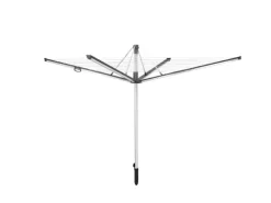Leifheit Wäschespinne Linomatic 600 Plus, Wäscheschirm mit Leineneinzug für saubere Wäsche, höhenverstellbar, Wäscheständer inkl. Bodenhülse, 60m Wäscheleine, leichtes Öffnen und Schließen