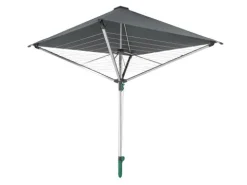 Leifheit Wäschespinne LinoProtect 400 mit wasserdichtem Dach, Wäscheschirm verlängert die Outdoor-Trockensaison, Wäscheständer aus Aluminium inkl. Bodenhülse