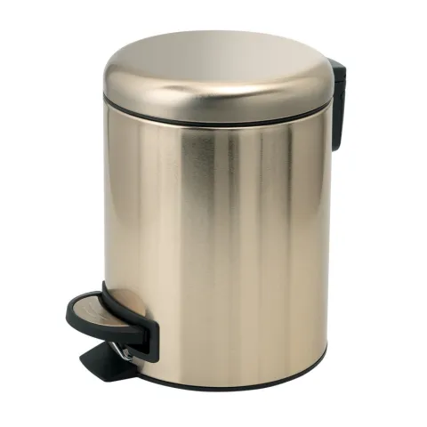3-Liter-Treteimer, runde Form, Goldfarbe, Soft-Close, aus Edelstahl | Papaya