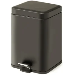 Mattschwarzer Papierkorb mit Deckel 5l | Artemisia