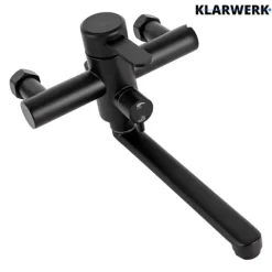 MAX | Gastronomie Mischbatterie Wandmontage Armatur Silber | Profi Küchenarmatur Edelstahl mit Handbrause | Wasserhahn Restaurant Wand flacher Auslauf