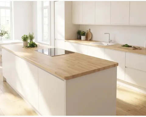 Mehrzweckplatte Buche Natur massiv B/C 1 Längskante gerundet, keilgezinkt 2400 x 600 x 18 mm
