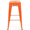 Metallhocker in mattem Finish 43 x 43 x 76 cm - Oviala