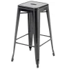 Metallhocker in mattem Finish 43 x 43 x 76 cm - Oviala