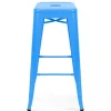 Metallhocker in mattem Finish 43 x 43 x 76 cm - Oviala